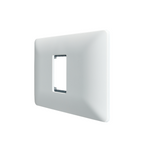 Placa Simple Embutida con Soporte Blanco Tapa Pared
