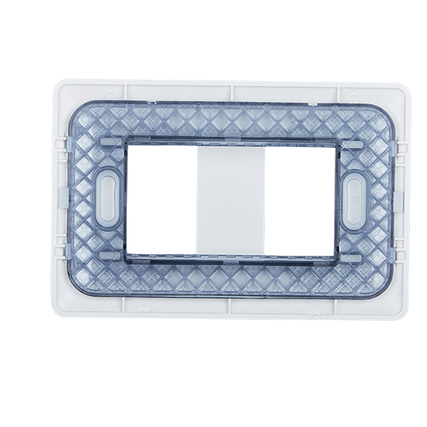 Placa Doble Embutida con Soporte Blanco Tapa Pared