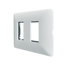 Placa Doble Embutida con Soporte Blanco Tapa Pared