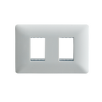 Placa Doble Embutida con Soporte Blanco Tapa Pared