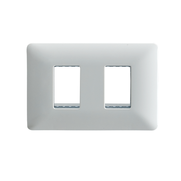 Placa Doble Embutida con Soporte Blanco Tapa Pared