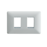 Placa Doble Embutida con Soporte Blanco Tapa Pared