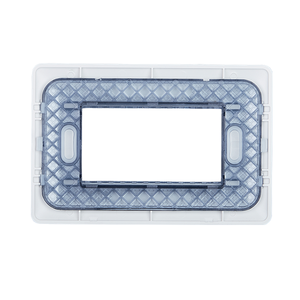 Placa Triple Embutida con Soporte Blanco Tapa Pared