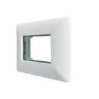 Placa Triple Embutida con Soporte Blanco Tapa Pared