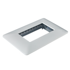 Placa Triple Embutida con Soporte Blanco Tapa Pared