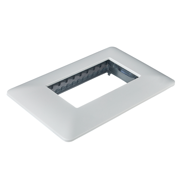 Placa Triple Embutida con Soporte Blanco Tapa Pared