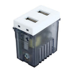 Módulo Toma USB Doble Blanco Embutido Cargador Pared