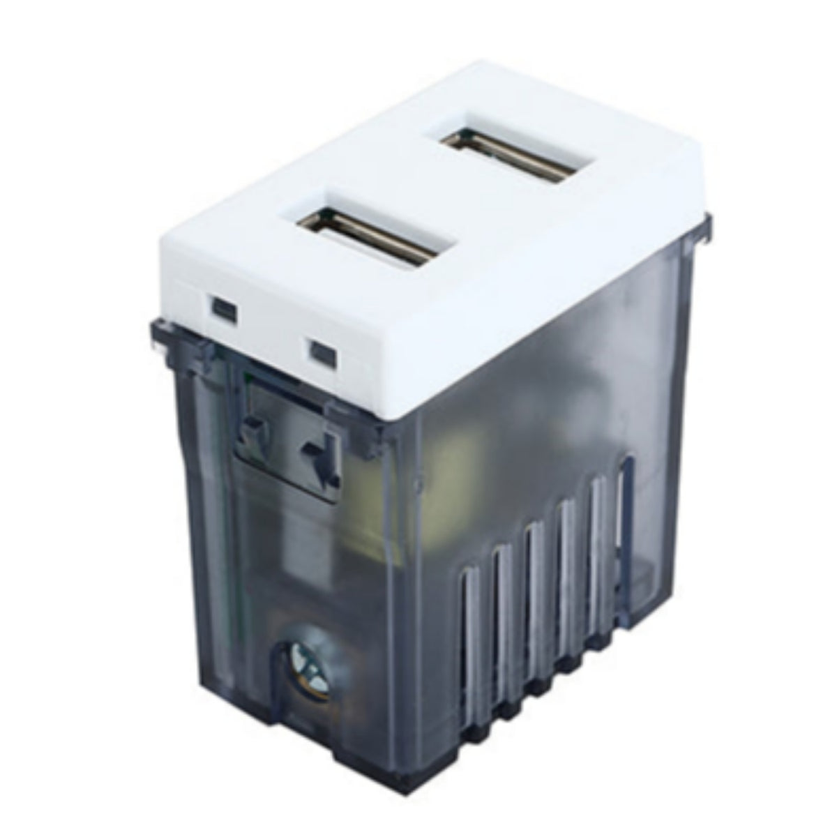 Módulo Toma USB Doble Blanco Embutido Cargador Pared