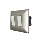 Interruptor Doble Embutido 9/15 10A Champagne Pared Muro
