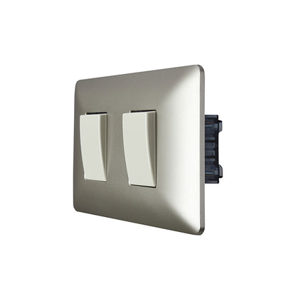 INTERRUPTOR DOBLE EMBUTIDO (9/15) 10A 250V (CHAMPAGNE)