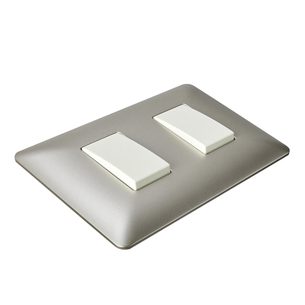 Interruptor Doble Embutido 9/15 10A Champagne Pared Muro