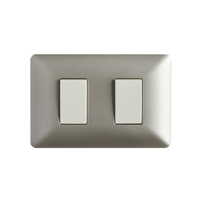 INTERRUPTOR DOBLE EMBUTIDO (9/15) 10A 250V (CHAMPAGNE)