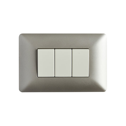 INTERRUPTOR TRIPLE EMBUTIDO (9/32) 10A 250V (CHAMPAGNE)