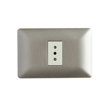 ENCHUFE SIMPLE EMBUTIDO 10A 250V (CHAMPAGNE)