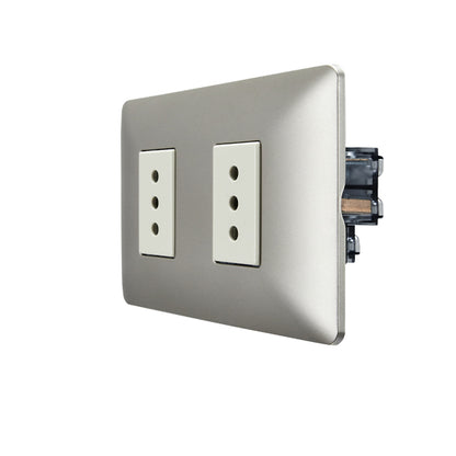 ENCHUFE DOBLE EMBUTIDO 10A 250V (CHAMPAGNE)