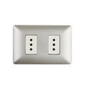 Enchufe Doble Puenteado Embutido 10/16A 250V Champagne Pared