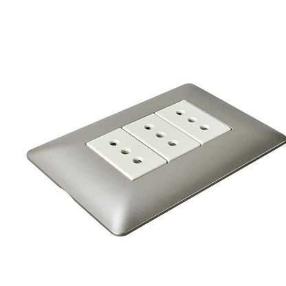 ENCHUFE TRIPLE EMBUTIDO 10A 250V (CHAMPAGNE)