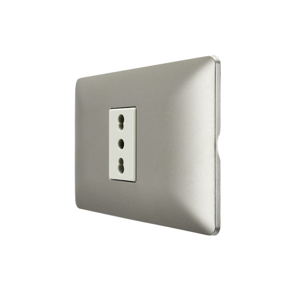 Enchufe Simple Bipaso Embutido 10/16A 250V Champagne Pared