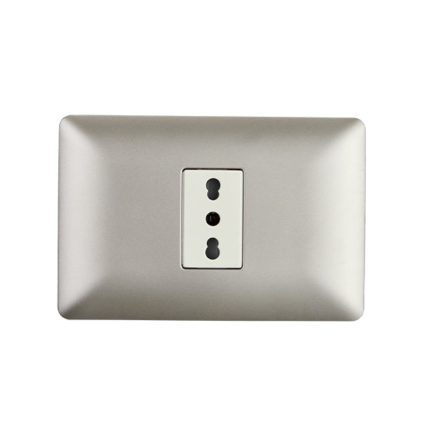 Enchufe Simple Bipaso Embutido 10/16A 250V Champagne Pared