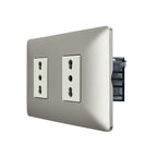 Enchufe Doble Bipaso Embutido 10/16A 250V Champagne Pared