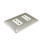 Enchufe Doble Bipaso Embutido 10/16A 250V Champagne Pared