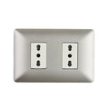 Enchufe Doble Bipaso Embutido 10/16A 250V Champagne Pared