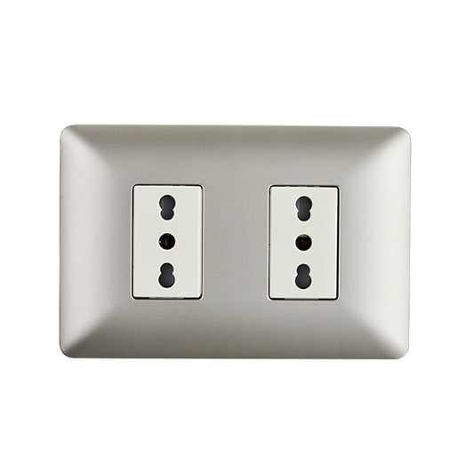 ENCHUFE DOBLE BIPASO EMBUTIDO 10/16A 250V