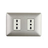 Enchufe Doble Bipaso Embutido 10/16A 250V Champagne Pared