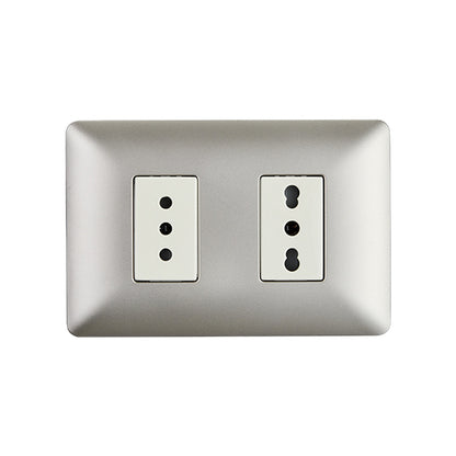 ENCHUFE SIMPLE 10A + ENCHUFE SIMPLE BIPASO EMBUTIDO 10/16A 250V
