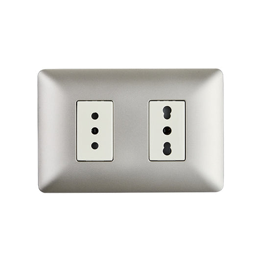 ENCHUFE SIMPLE 10A + ENCHUFE SIMPLE BIPASO EMBUTIDO 10/16A 250V