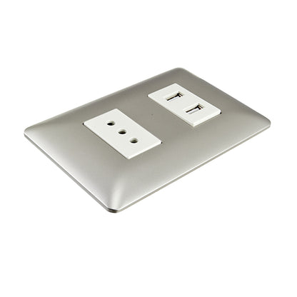 ENCHUFE SIMPLE EMBUTIDO 10A(1 Ud TZ1104) 250V + TOMA USB
