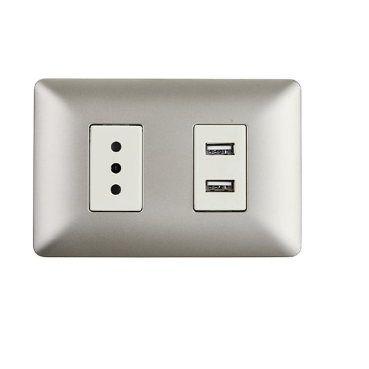 ENCHUFE SIMPLE EMBUTIDO 10A(1 Ud TZ1104) 250V + TOMA USB