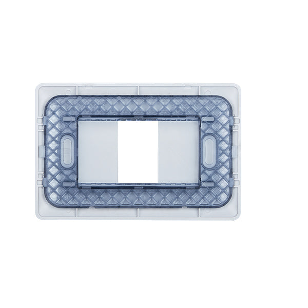 Placa Simple Embutida con Soporte Champagne Tapa Pared