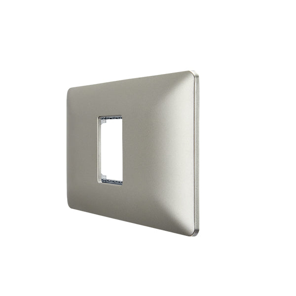 Placa Simple Embutida con Soporte Champagne Tapa Pared