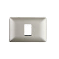 Placa Simple Embutida con Soporte Champagne Tapa Pared