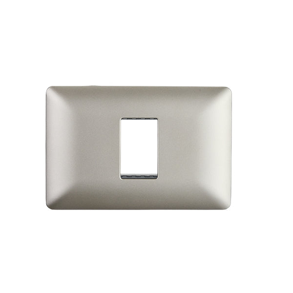 Placa Simple Embutida con Soporte Champagne Tapa Pared
