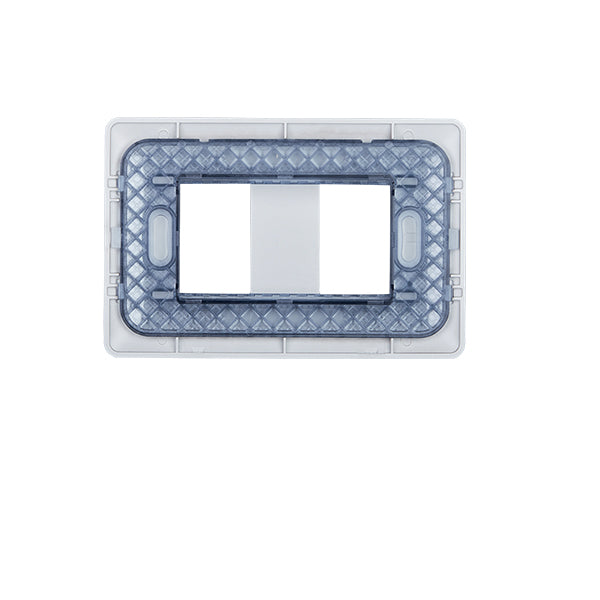 Placa Doble Embutida con Soporte Champagne Tapa Pared