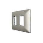 Placa Doble Embutida con Soporte Champagne Tapa Pared