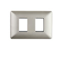 Placa Doble Embutida con Soporte Champagne Tapa Pared