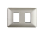 Placa Doble Embutida con Soporte Champagne Tapa Pared