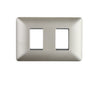 Placa Doble Embutida con Soporte Champagne Tapa Pared