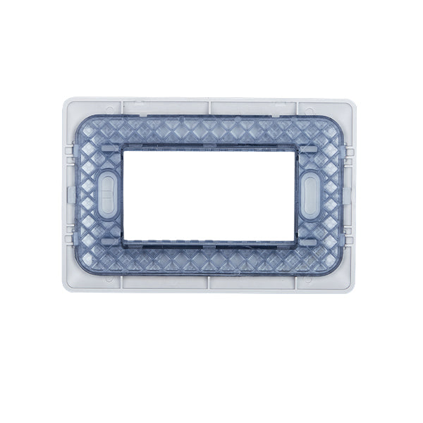 Placa Triple Embutida con Soporte Champagne Tapa Pared