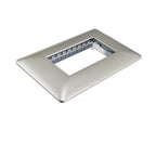 Placa Triple Embutida con Soporte Champagne Tapa Pared