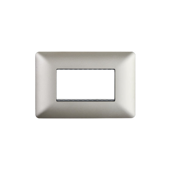 Placa Triple Embutida con Soporte Champagne Tapa Pared