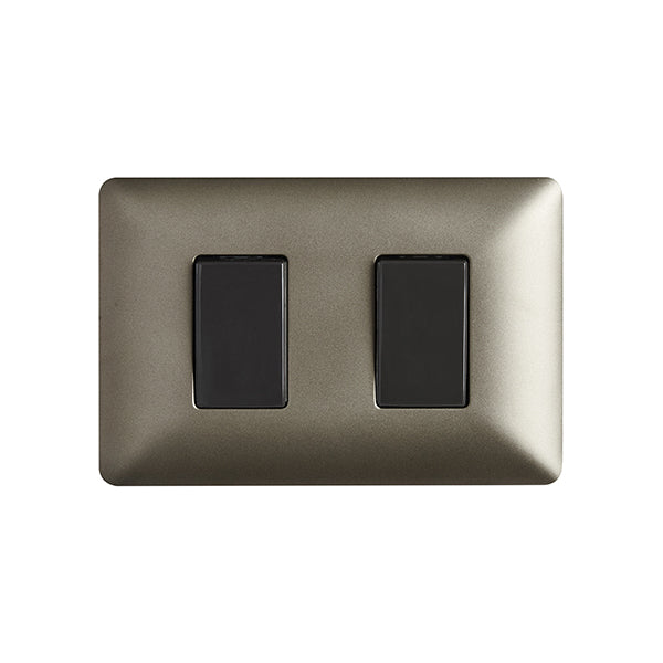 Interruptor Doble Embutido 9/15 10A Café Pared Muro
