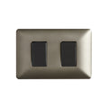 Interruptor Doble Embutido 9/15 10A Café Pared Muro