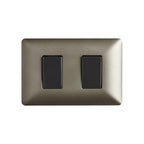 Interruptor Doble Embutido 9/15 10A Café Pared Muro