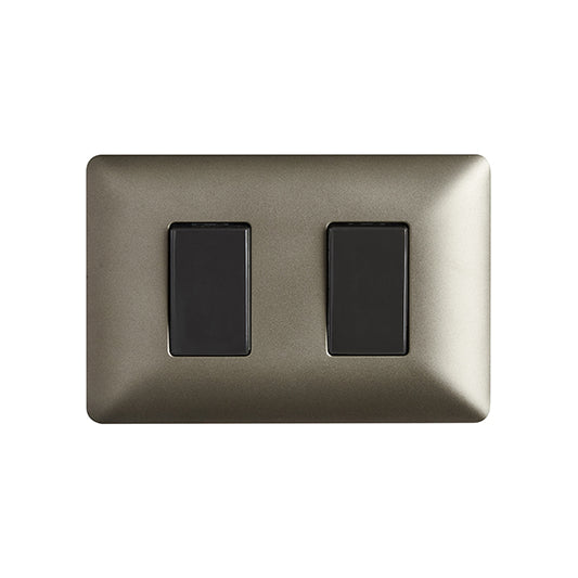 INTERRUPTOR DOBLE EMBUTIDO (9/15) 10A 250V (CAFÉ)