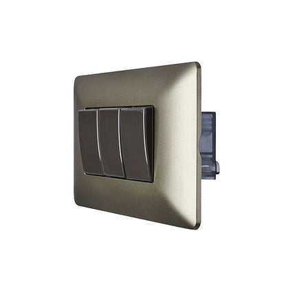 INTERRUPTOR TRIPLE EMBUTIDO (9/32) 10A 250V (CAFÉ)
