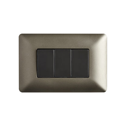 INTERRUPTOR TRIPLE EMBUTIDO (9/32) 10A 250V (CAFÉ)